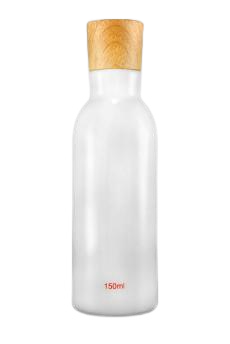 Skleněná lahvička bílá s dřevěným víčkem 150ml - 1
