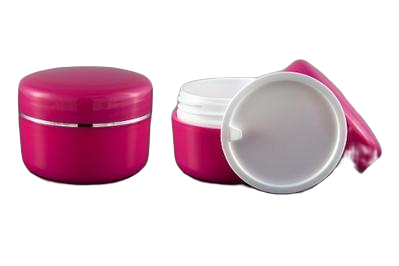 Růžový 5ml kelímek se stříbrným proužkem na kosmetiku s mezivíčkem AISHA - 1
