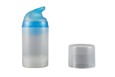 Airless lahvička čirá s modrou pumpičkou 100ml - 1
