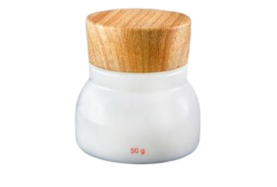 Kelímek bílý 120ml - s dřevěným víčkem - 1