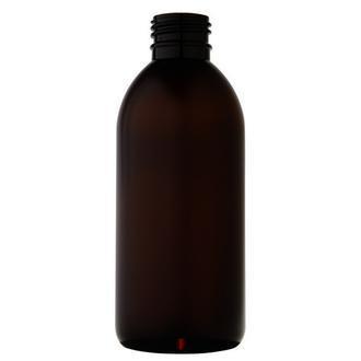 Plastová lahvička PETE  250ml - hnědá 28/410