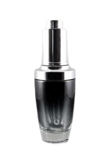 Skleněná lahvička černá se stříbrným víčkem 30ml - 1