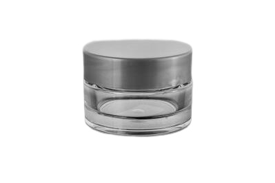 Plastový kelímek kulatý 15ml,transparent S02 se stříbrným včkem - 1