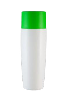 Lahvička plastová bílá se zeleným víčkem 120ml - 1