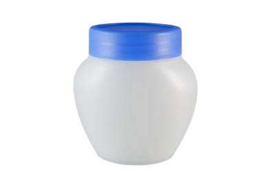 Plastový kelímek 110ml bílý s modrým víčkem - 1