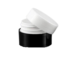 Kosmetický kelímek 8ml - černý kelímek, bílé víčko - 1