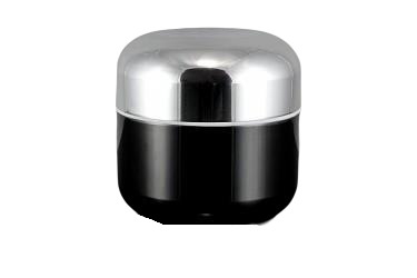 Hliníkový kelímek dvoustěnný 50ml - černý se stříbrným víčkem - 1