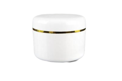 Plastový kelímek 30ml bílý se zlatým proužkem - 1