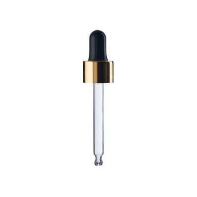 Skleněná pipeta černo-zlatá SHINY 18/410 77mm pro 30ml