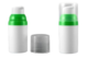 Airless lahvička bílá se zelenými detaily 30ml - 1/2
