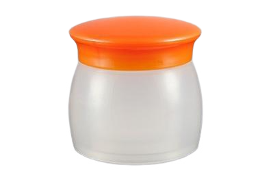 Plastový kelímek 12ml bílý s oranžovým víčkem - 1