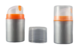 Airless lahvička šedá s oranžovými detaily 150ml - 1/2