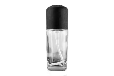 Skleněná lahvička čirá s černým víčkem 30ml - 1