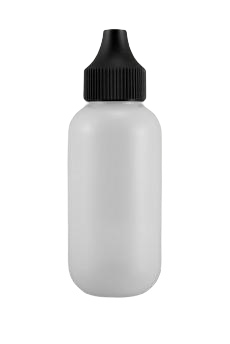 Lahvička plastová bílá s černým víčkem 55ml - 1