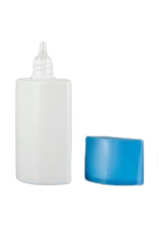 Lahvička plastová bílá s modrým víčkem 15ml - 1