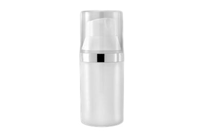 Airless lahvička BALI 30ml - bílá se stříbrným detailem - 1