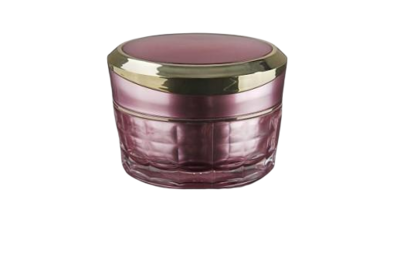 Akrylový kelímek 15ml růžový se zlatým proužkem - 1