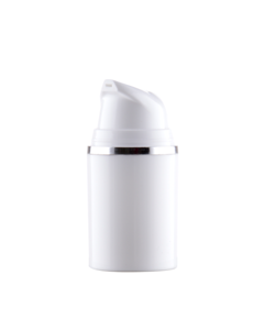 Airless lahvička 15ml - bílá se stříbrným proužkem