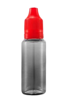 Plastová lahvička LIQUID PET  transparent 20ml , červené víčko - 1