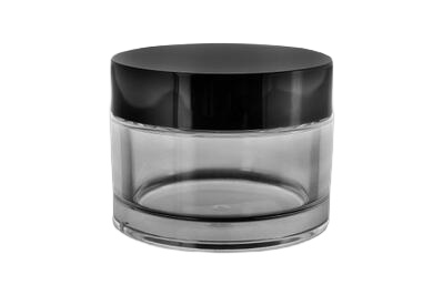 Plastový kelímek kulatý 50ml, transparent S02 s černým víčkem - 1