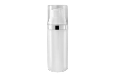 Airless lahvička BALI 50ml - bílá se stříbrným detailem - 1