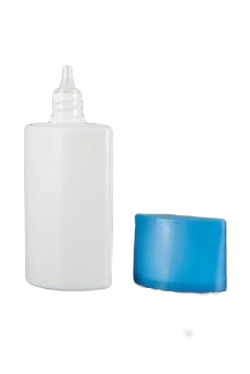 Plastový kelímek 20ml bílý s modrým víčkem - 1