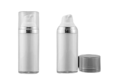 Airless lahvička MAT 50ml se stříbrnými detaily - 1
