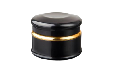 Hliníkový kelímek dvoustěnný 20ml - černý se zlatým proužkem - 1