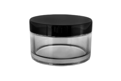 Plastový kelímek kulatý 100ml, transparent S02 s černým víčkem - 1