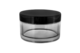 Plastový kelímek kulatý 100ml, transparent S02 s černým víčkem - 1/2