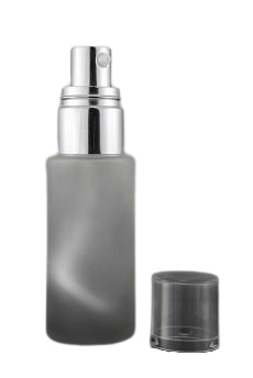 Skleněná lahvička čirá matná se stříbrnou pumpičkou 30ml - 1
