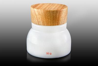 Kelímek bílý 120ml - s dřevěným víčkem - 2