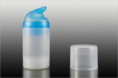Airless lahvička čirá s modrou pumpičkou 150ml - 2