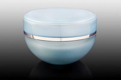Akrylový kelímek 50ml modrý se stříbrným proužkem - 2