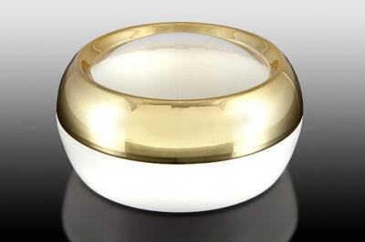 Akrylový kelímek 60ml bílý se zlatým víčkem - 2