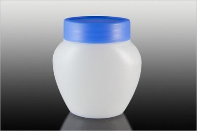 Plastový kelímek 110ml bílý s modrým víčkem - 2