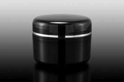 Černý 30ml kelímek se stříbrným proužkem na kosmetiku s mezivíčkem AISHA - 2