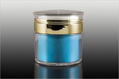 Akrylový kelímek 50ml modrý s airless pumpičkou - 2