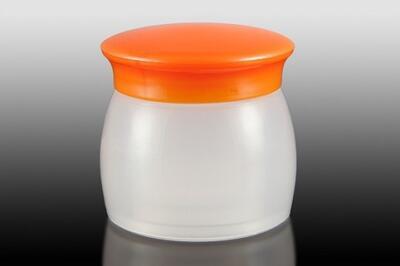 Plastový kelímek 12ml bílý s oranžovým víčkem - 2