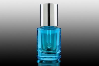 Skleněná lahvička modrá se stříbrným víčkem 30ml - 2