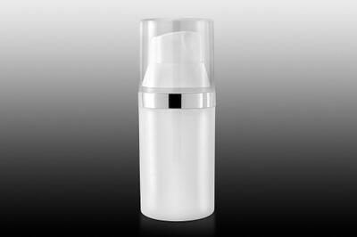 Airless lahvička BALI 30ml - bílá se stříbrným detailem - 2