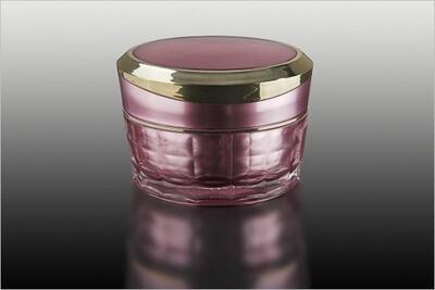 Akrylový kelímek 15ml růžový se zlatým proužkem - 2