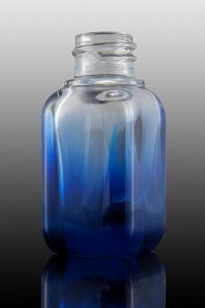 Skleněná lahvička modrá krychlová 20ml - 2