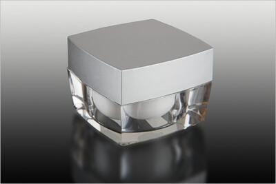 Akrylový kelímek 30ml se stříbrným víčkem mat + mezivíčko - 2