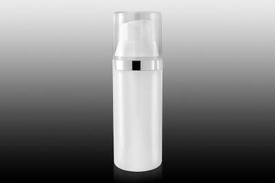 Airless lahvička BALI 50ml - bílá se stříbrným detailem - 2