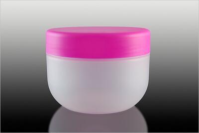 Plastový kelímek 200ml, transparent matný s růžovým víčkem - 2