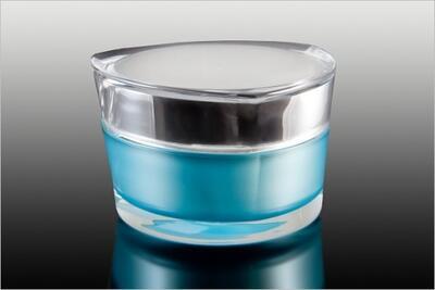 Akrylový kelímek 30ml modrý se stříbrným víčkem - 2