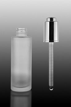 Skleněná lahvička čirá matná s pipetou 30ml - 2