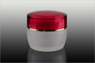 Kelímek 50ml - ledové sklo s červeným víčkem - 2