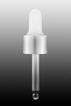 Pipeta bílo-stříbrná matná SOFI uzávěry plast/sklo 10ml 18/410 50mm - 2